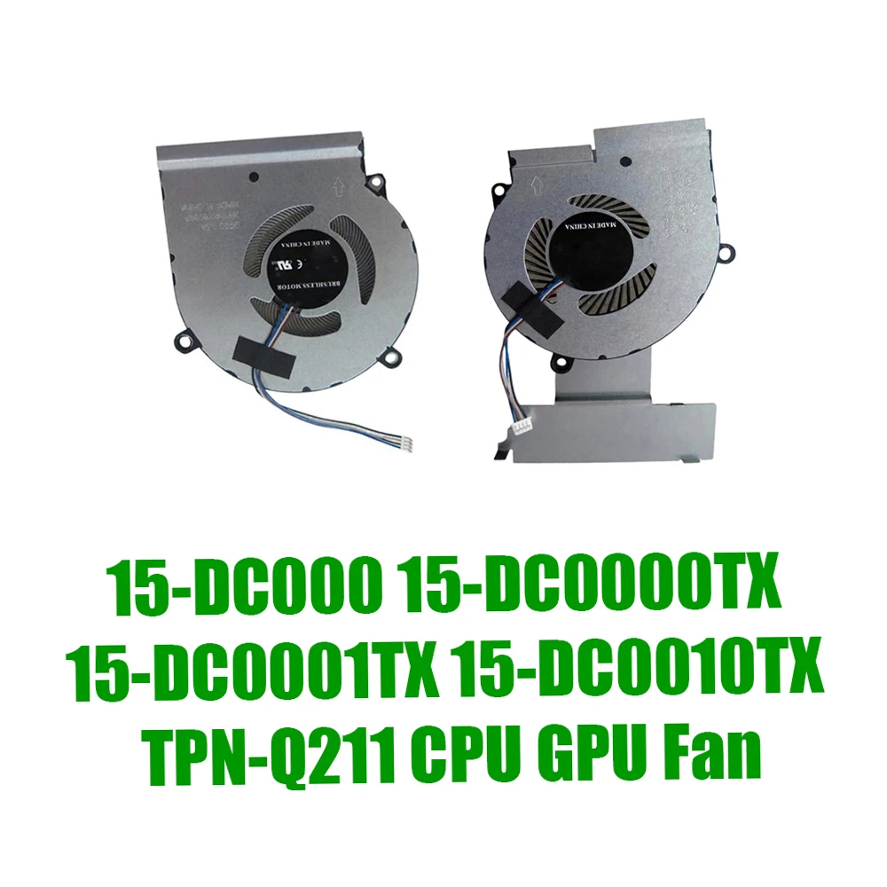 Для HP 15-DC000 15-DC0001TX 15-DC0010TX 15-DC0000TX TPN-Q211 L30204‑001 L29081‑001 L29355-001 5V Сменный вентилятор для процессора и графического процессора ноутбука
