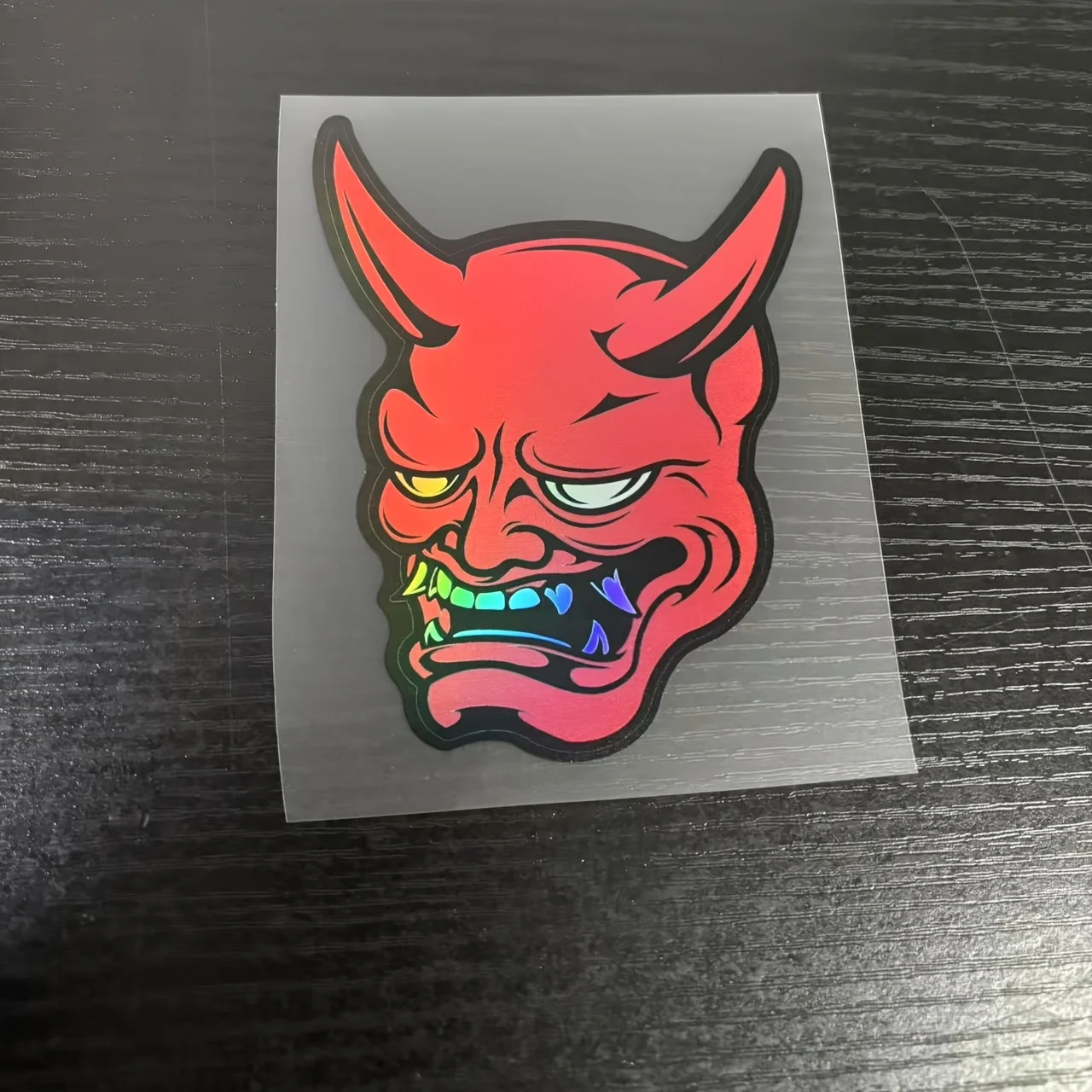 

Виниловая наклейка премиум-класса с лазерной гравировкой - маска-сокровище, в стиле хоррор в духе искусства кабуки, подходит для автомобилей, мотоциклов, ноутбуков и т.д.