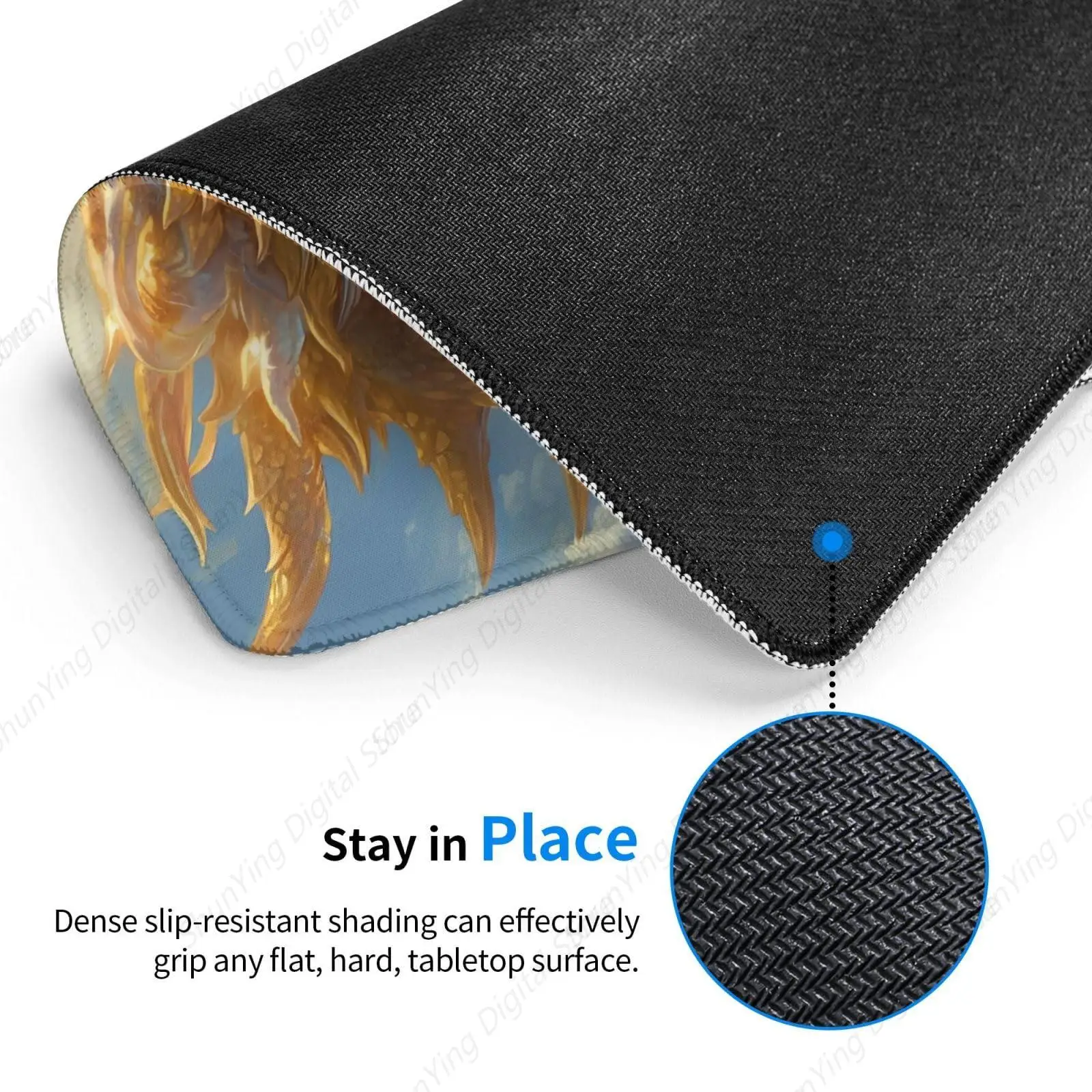 Golden Sky Dragon Lock Edge Mouse Pad Anti Slip Rubber Suitable For Office Mouse Pads For Men's And Women's Laptops 18*22cm