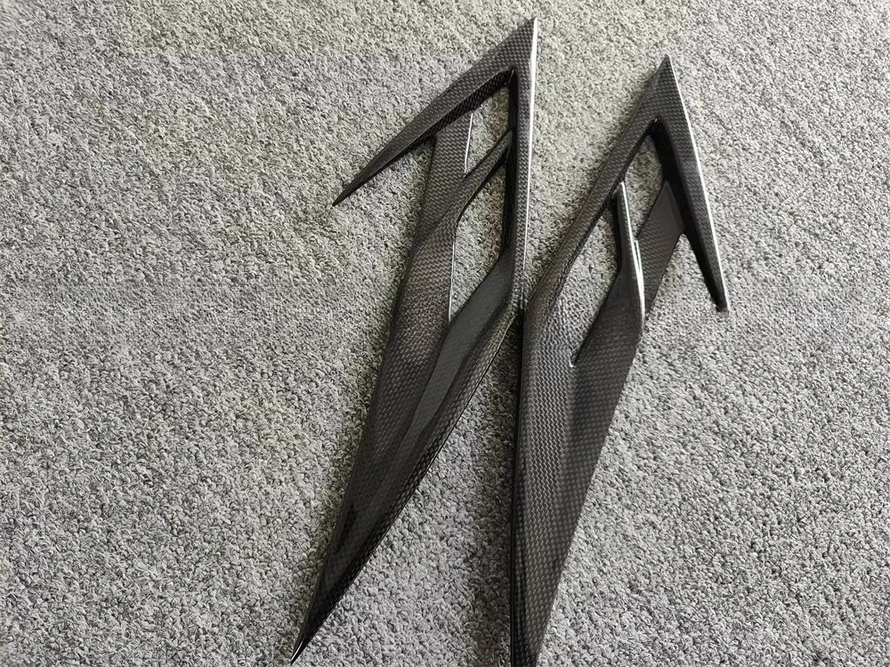 Aberturas de guarda-lamas dianteiras de fibra de carbono seca, aberturas decorativas de farol para kit de corpo F8