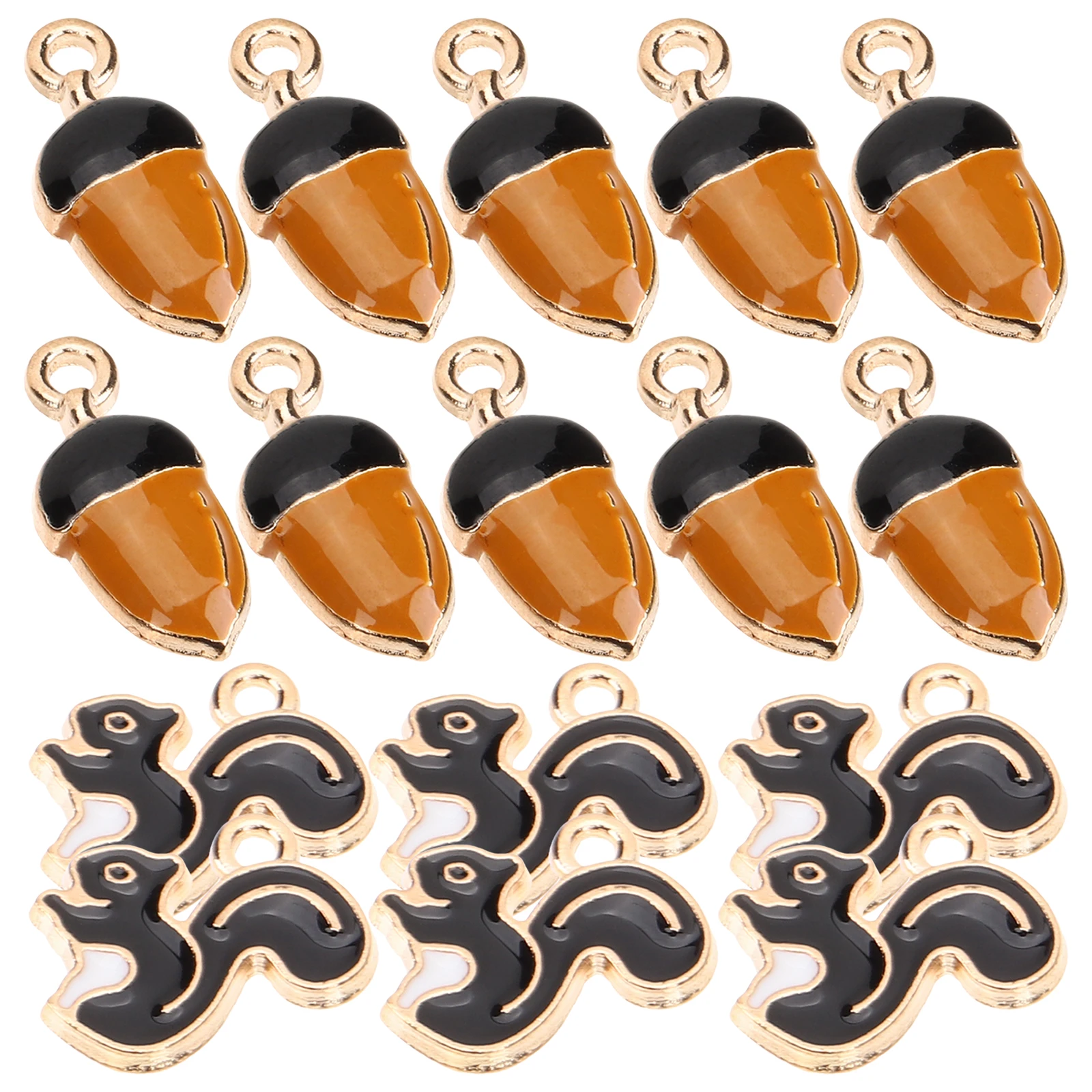 

20pcs Squirrel Pine Cone Pendant Mini Charm Alloy Necklace Making Supplies DIY Crafts Bracelet Earrings Projects Jewelry