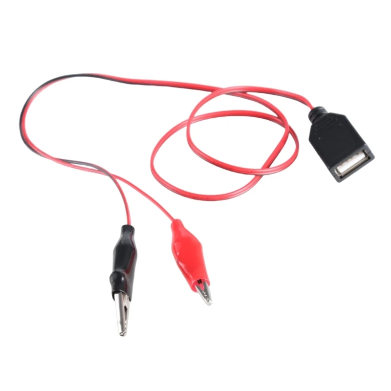 USB ถึง 2 คลิปสายเชื่อมต่อ 5 V/1.5A ทดสอบเอาต์พุตสายไฟต่างๆ 5 V เครื่องใช้ไฟฟ้า, ยาว 60 ซม.