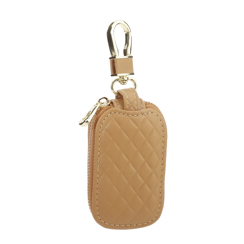 Car Keychain Covers Men Key Holder Genuine Leather Car Key Wallets Housekeeper Keys Organizer Zipper Key Case Bag Unisex Pouch