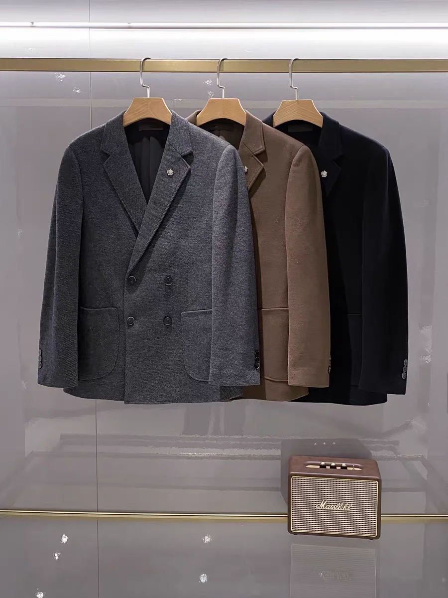 

Блейзер LP 25aw с плоским воротником из смеси шерсти