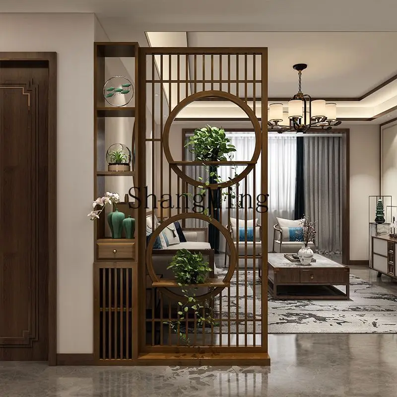 

ZYY new Chinese-style solid wood screen entrance cabinet, living room entry door blocking entrance partition