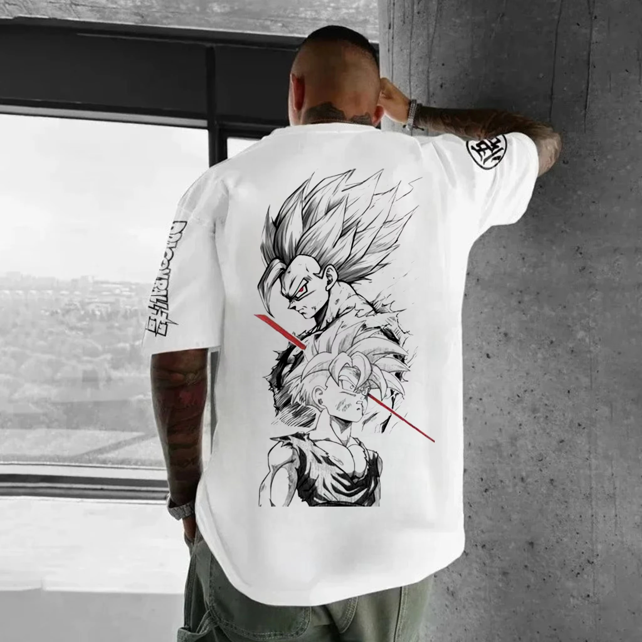 Dragon Ball Japanese Anime Printed Men T-Shirt Majin Buu Men's Clothing Harajuku Short Sleeve Goku T-shirt 2026 Summer Clothing