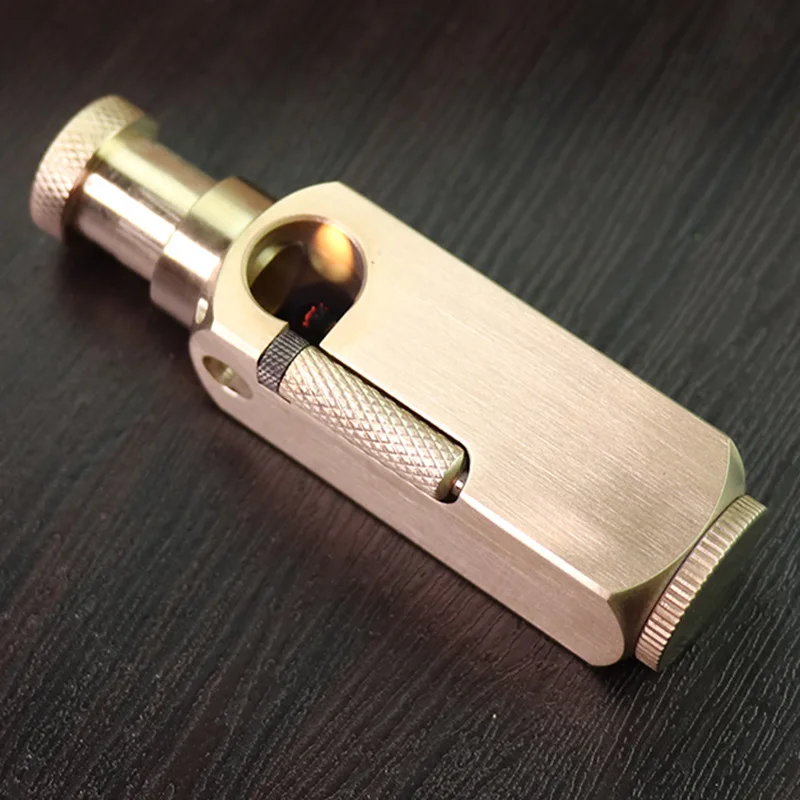 

Heavy-duty Handmade Brass Trench Lighter, Flamido Side Pulley Ignition Oil Briquet Lighter,3 Sides Fire Ignition Smoking Tool