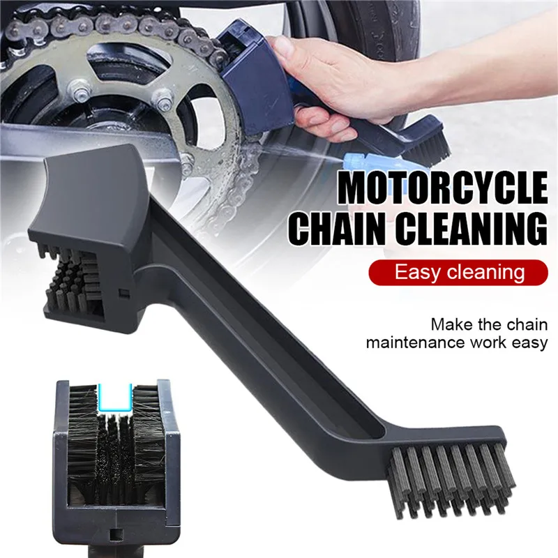 Bike Chain Cleaner Bicycle Motorcycle Chain Cleaning Brush Dual Heads Cycling Cleaning Kit Chain Cleaner Scrubber Tool