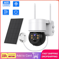 Hiseeu WTD512 1080P WiFi Camera with Solar Panel 5X Zoom PIR Motion Detection 2-way Audio Video