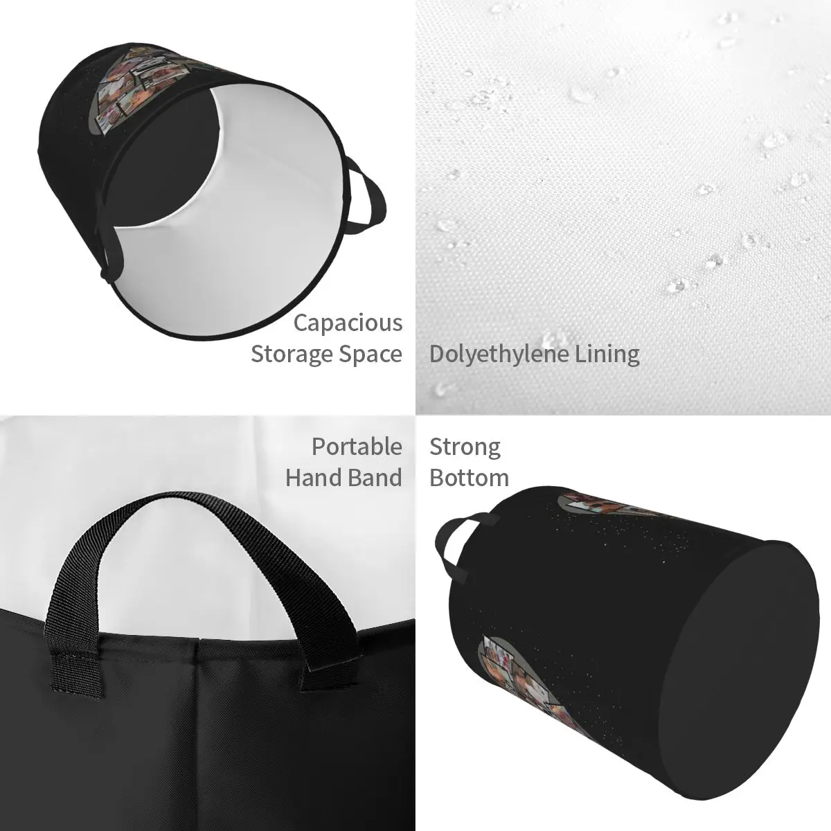 Hasbulla Magomedov Heart Collage Dirty Laundry Baskets Foldable Large Waterproof Clothes Toys Basket For Home Children's