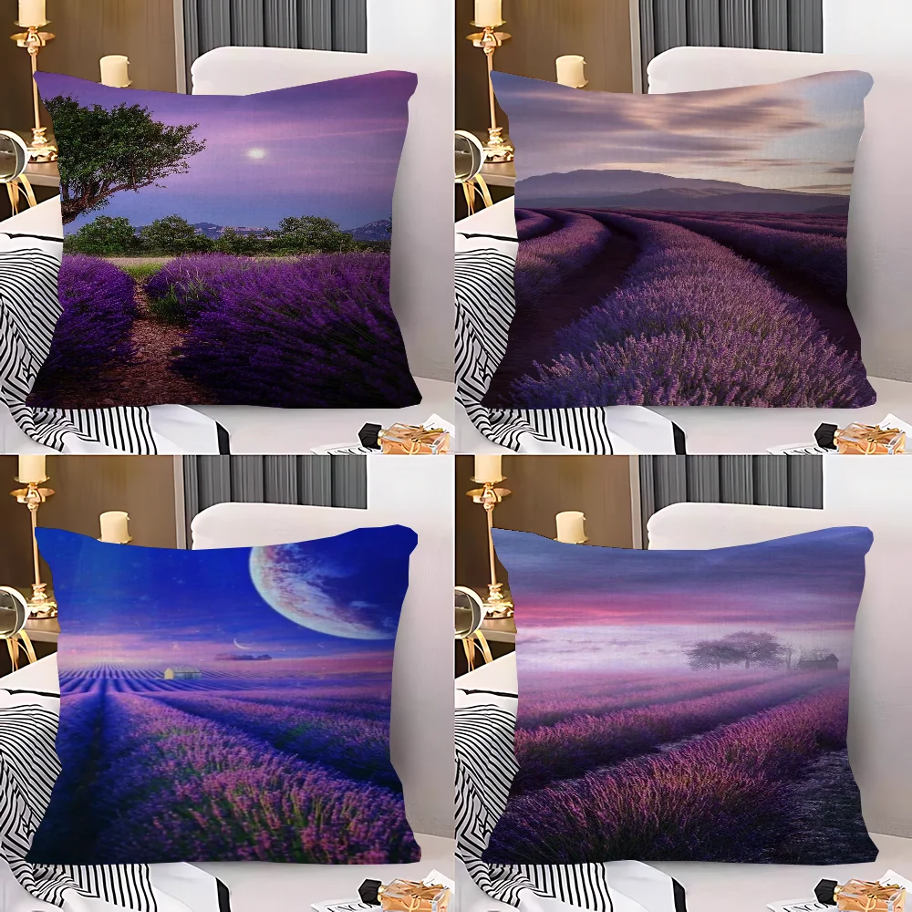 

Purple Lavender Sea Pillow Cover Sofa Cushion Cover Home Room Decoration Children Gift