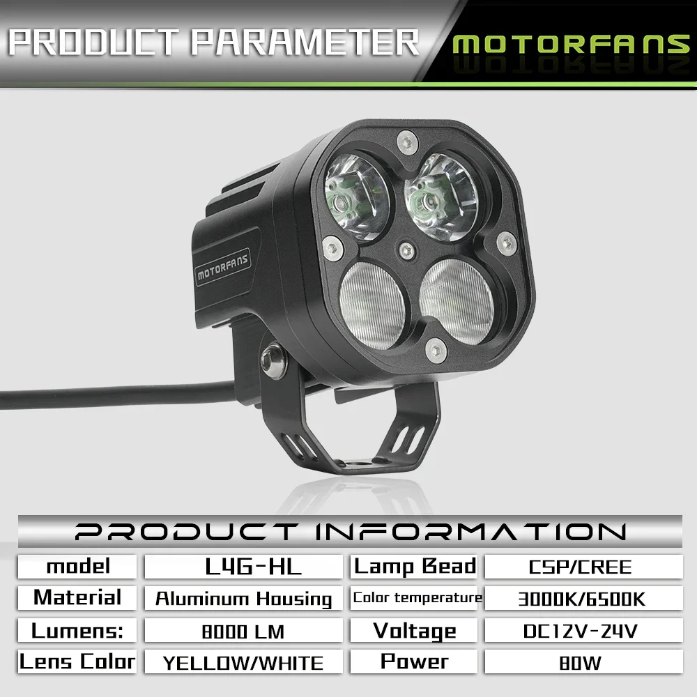 Auto lighting systems accesorios para moto high low beam motorcycle 40W driving light  lamp