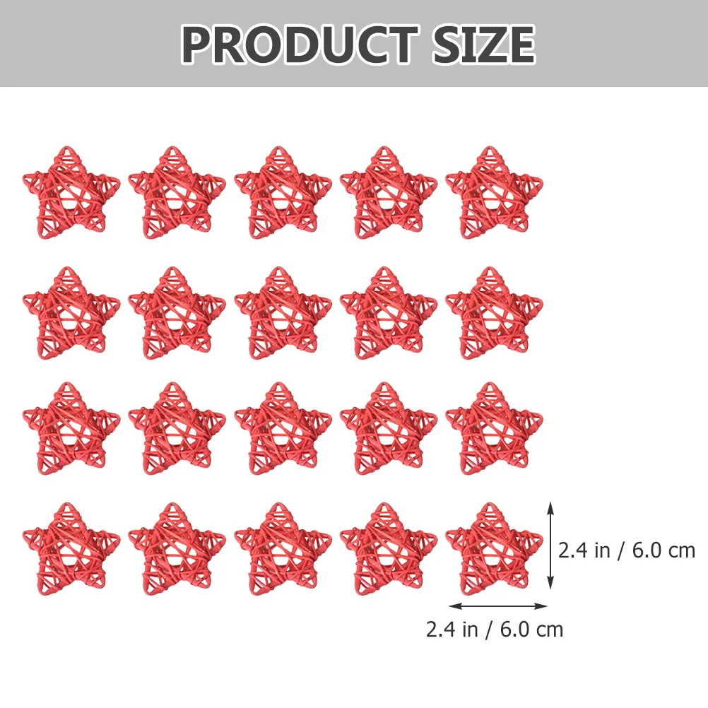 

20pcs Rattan Hanging Stars Wicker Ornament For Party Classroom Decorative Balls Centerpiece Dining Table Living Room Decoration