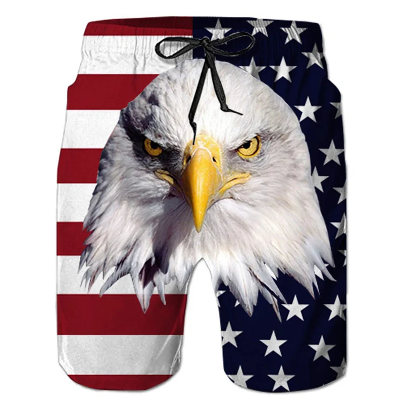 

Retro USA Flag 3d Print Beach Shorts Men Boys Summer Surf Board Shorts Street Short Pants Casual Drawstring Swimming Trunks