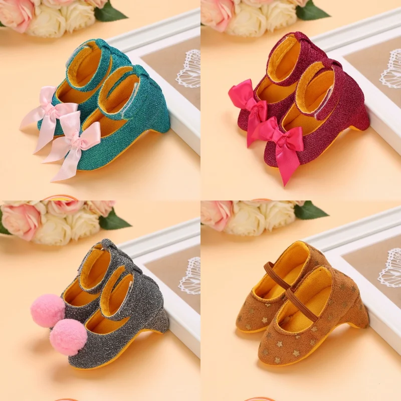 Süße und bequeme Prinzessinnen-High-Heels mit Schleife, geeignet für Babys im Alter von 0-12 Monaten.