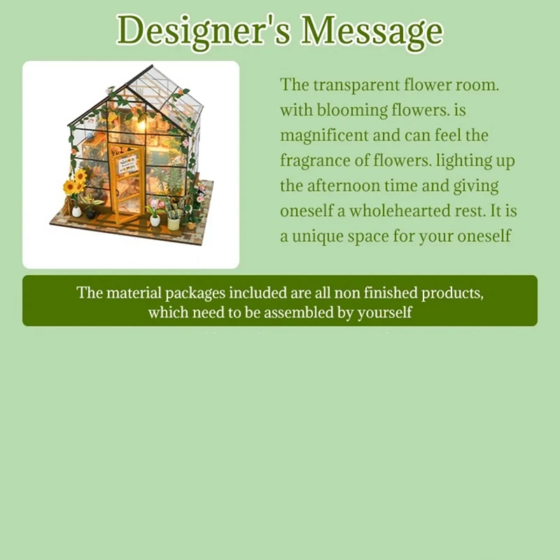 Cottage Kit, Mini DIY Flower House, Handmade, 3D Puzzle, Assembly Building, Home Bedroom Decoration