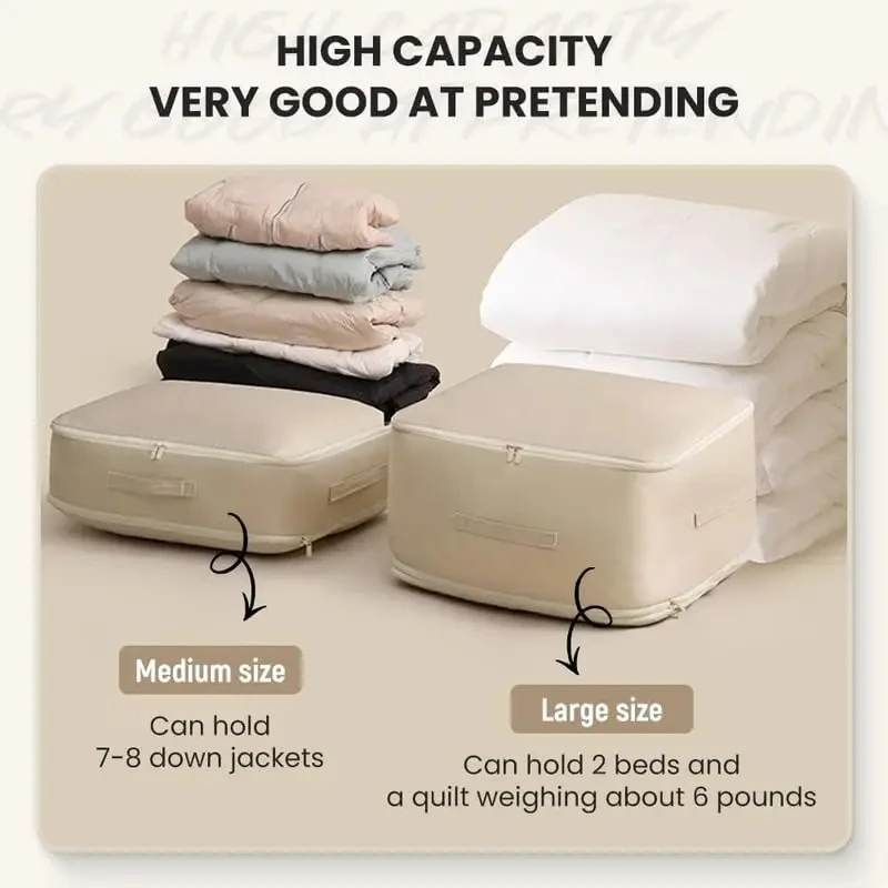 Compression Dustproof Organizer Storage Bag Large Capacity Moisture-proof Clothes Quilt Moving Bag Self Compression Organizer