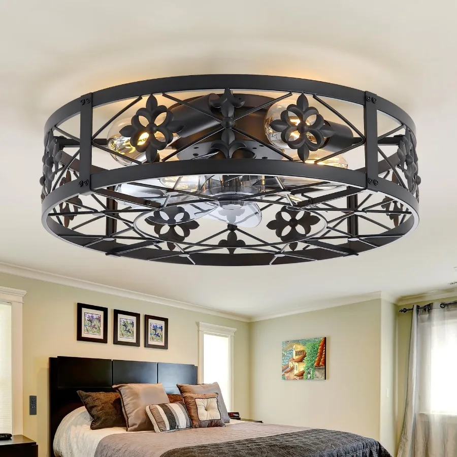 Caged Ceiling Fan W…