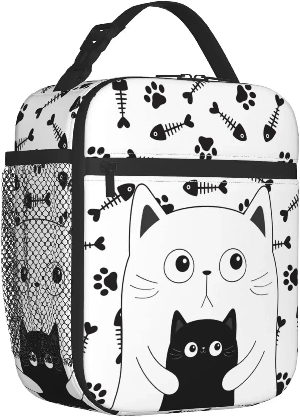 Cute Cat Lunch Bag for Women Men Kids Leakproof Cooler Tote Bags Reusable Insulated Lunch Box for Office School Picnic Travel