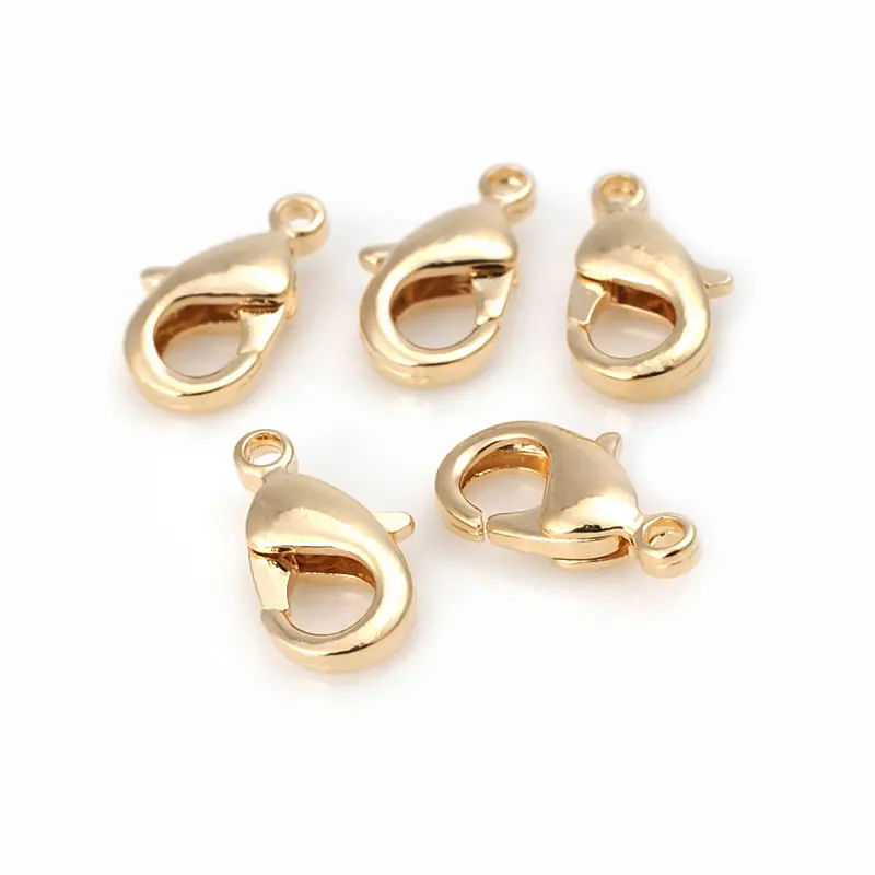 10MM 12MM 15MM 19MM 18K Gold Color Brass Lobster Clasps Connect Clasps High Quality Jewelry Making Supplies Findings Accessories