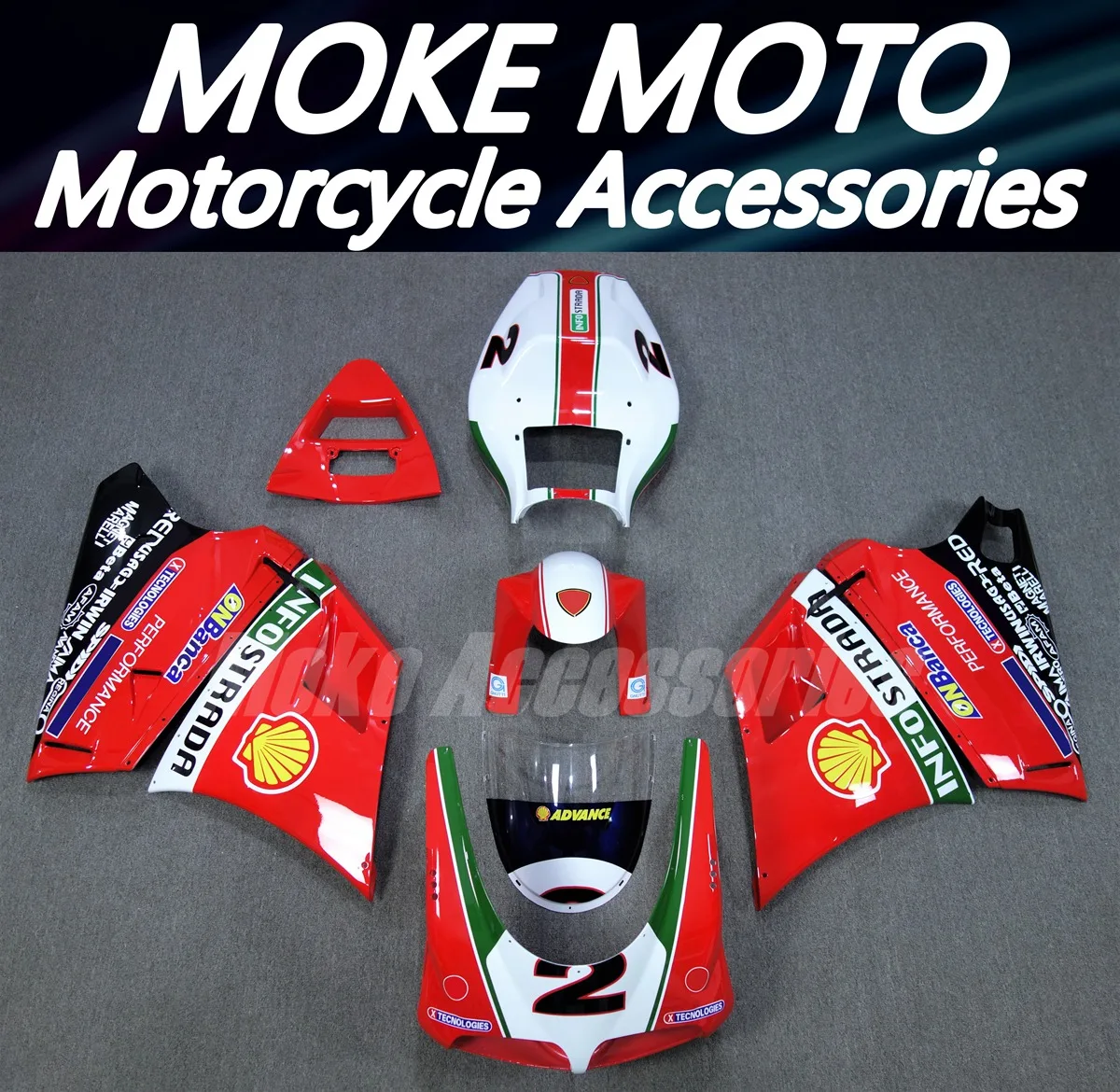 

Fairing Kit For 748 916 996 998 Bodywork Set High Quality Injection New Abs Red White