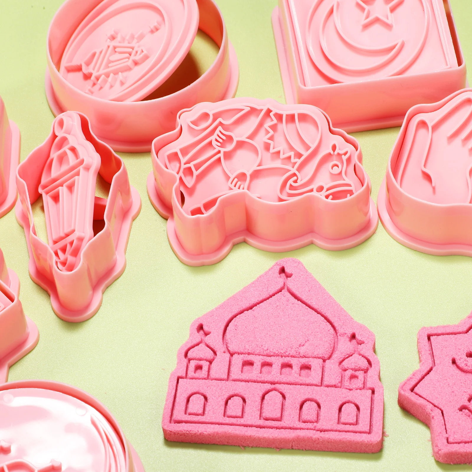 16 pezzi Eid Mubarak stampi per fondente varietà di disegni sicuri per il contatto alimentare taglierina per biscotti strumento Eid formine e timbri per biscotti