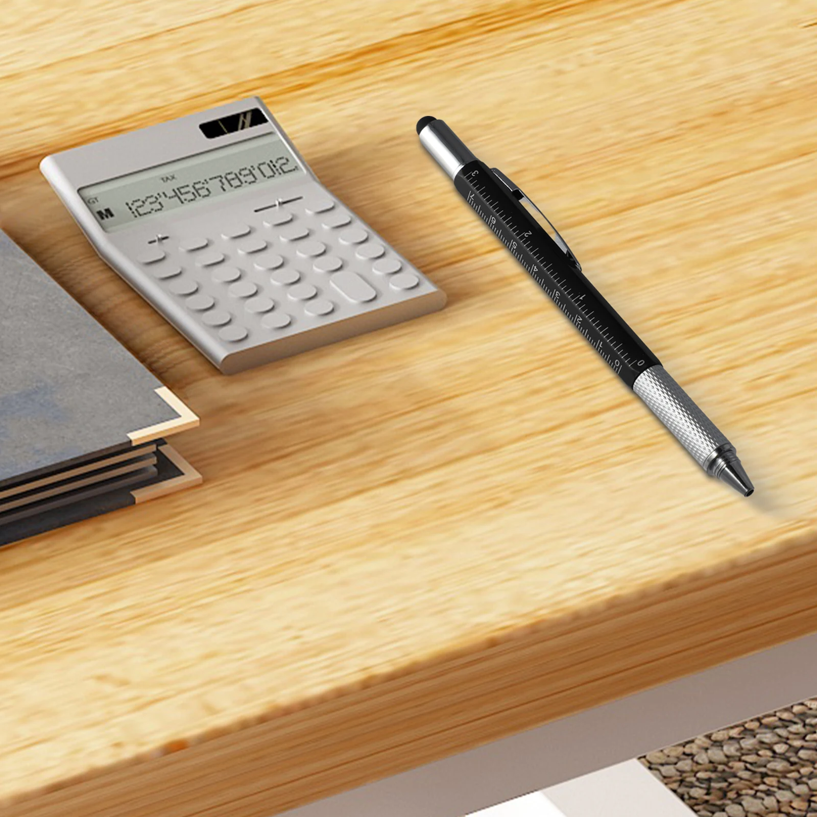 6 In 1 Multi-function Hand Tool Pen Level Scale Touch Screen 6in1 Metal Ballpoint  On-screen Stylu Bubble Level Cm inch