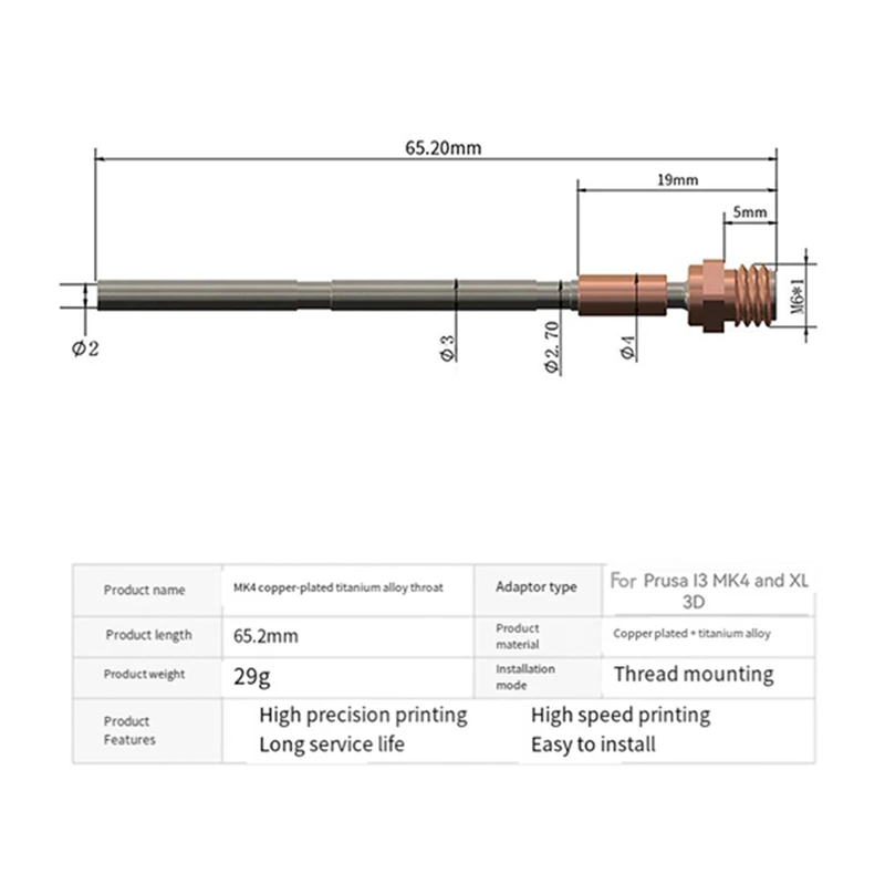 A48R-For Prusa I3 MK4 Extruder Hotend Heating Block 24V 40W Heating Rod Kit For Prusa I3 3D Printer Accessories
