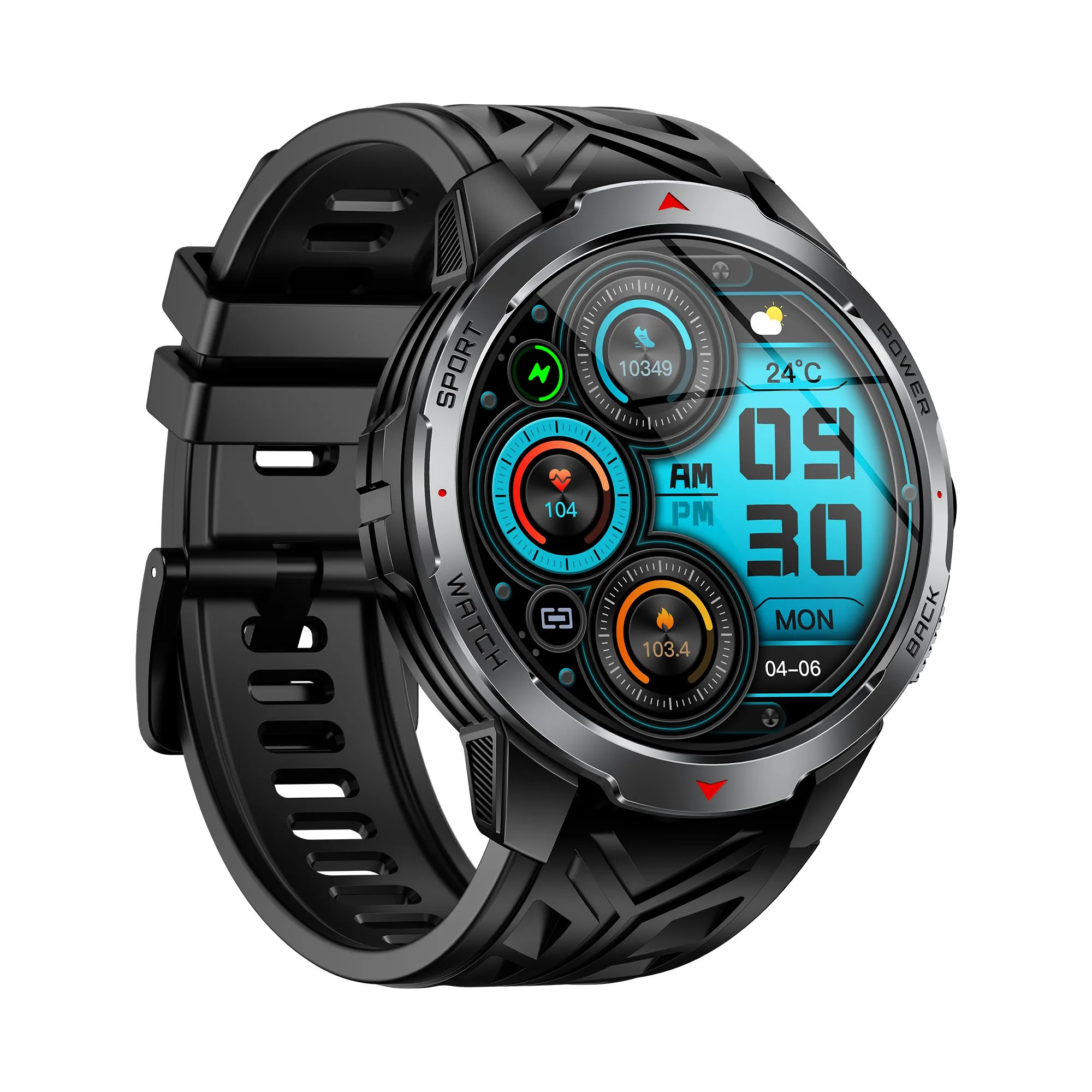 New KT88 Sport Smart Watch Amolde SPO2 Heart Rate Sleep Track Music Playback Outdoor Sports Smartwatch