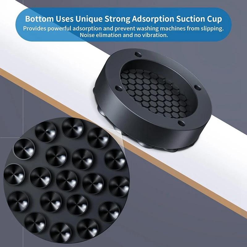 Y17A Anti Vibration Pads For Washing Machine With Strong Adsorption Suction Cup, Non-Slip Rubber Stabilizer Support
