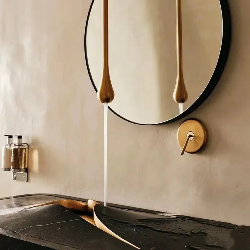 Italian Style Water Drop Concealed Ceiling Hot and Cold Island Art Basin Faucet