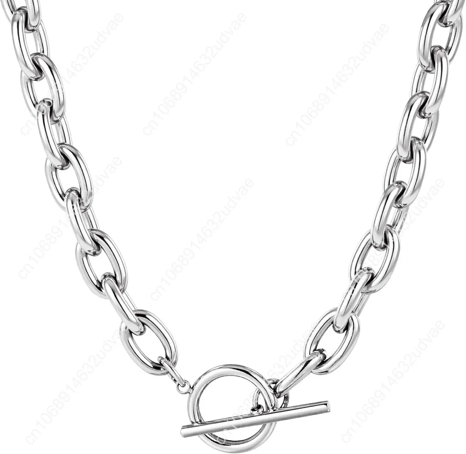 TEN MIRO 18k Chunky Gold Necklace for Women Sweatproof, Non Tarnish Chunky Layered Chain Necklaces Thick Gold Layering Herringbo