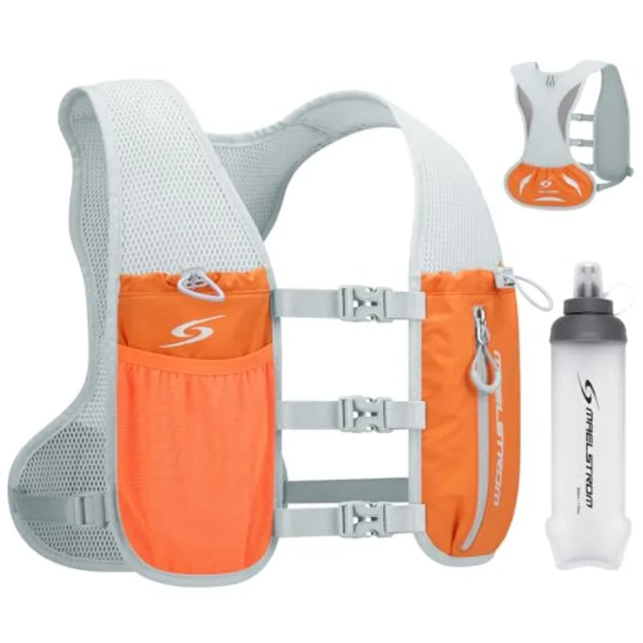 

Running Vest for Women Men, Adjustable and Lightweight Hydration Vest with 500ml Soft Flask, Running Backpack for Trail Race, H