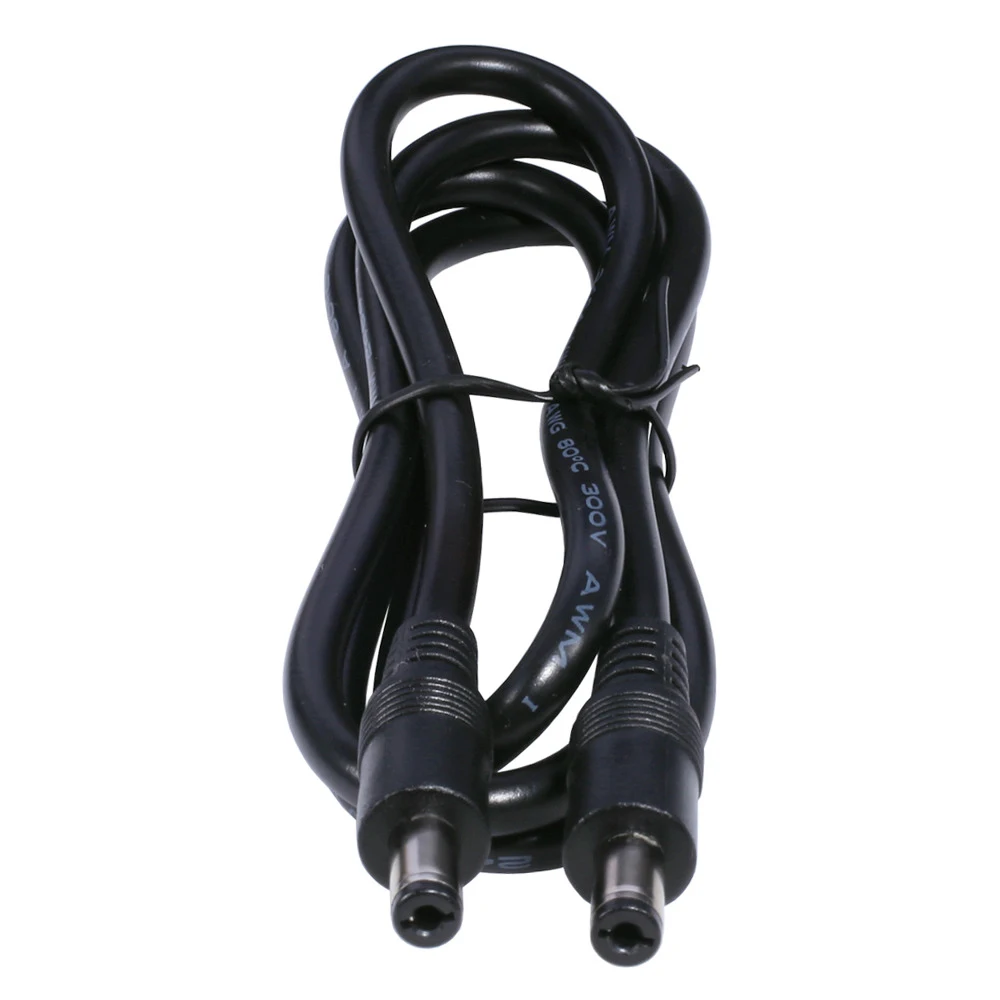 18AWG DC priz 5.5x2.1mm erkek 5.5x2.1mm erkek CCTV adaptör bağlantı kablosu 12V 10A güç uzatma kabloları 0.5m/1m