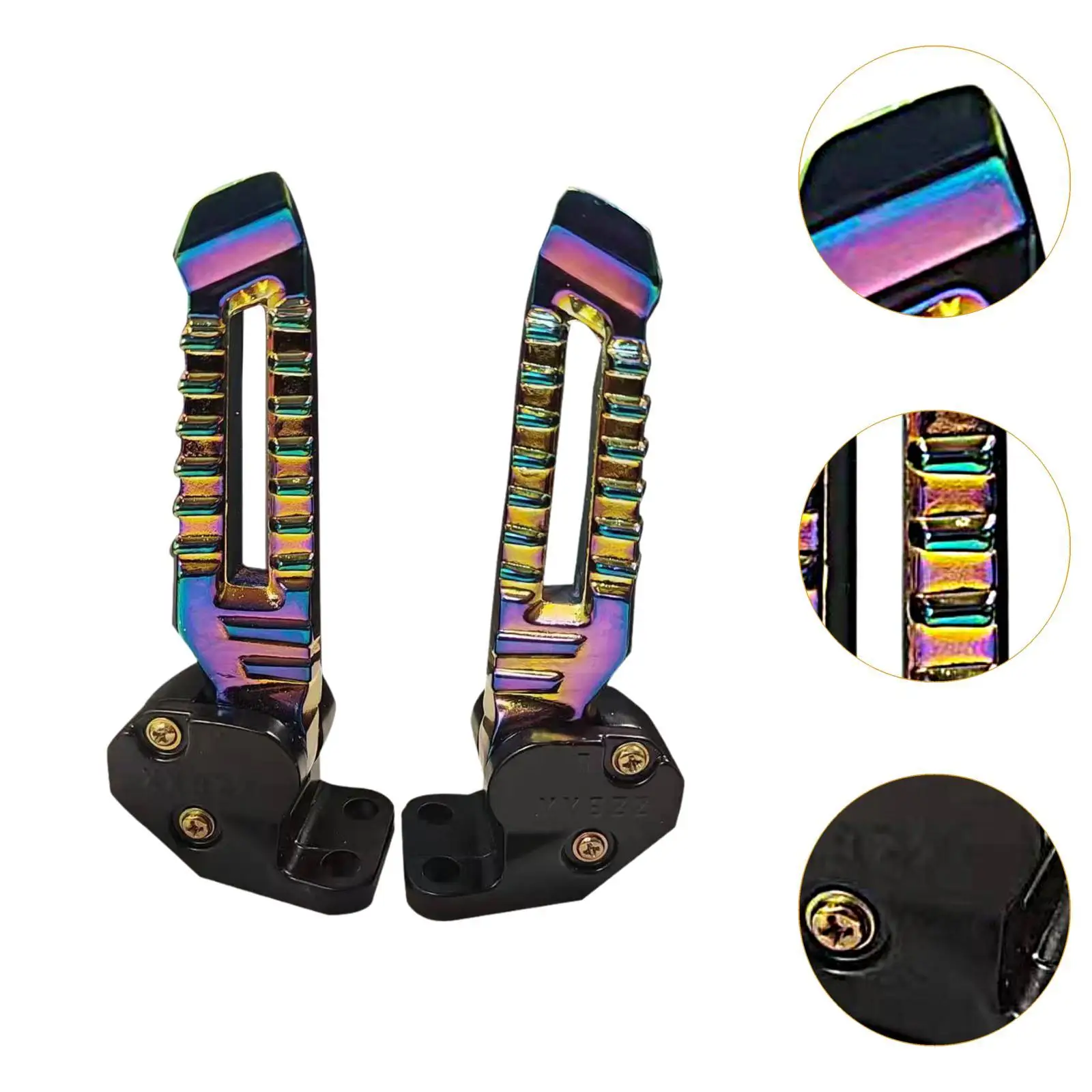 2 قطعة دراجة نارية قابلة للطي Footpegs سكوتر أوتاد القدم الوتد الدواسات جبل المرآب