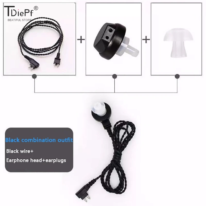 1Set Hearing Aid Receiver 2Pin Unilateral Cord Wire Speaker Deaf-aid Earphone Cable For BTE Cassette Audiphone Earplug Accessory