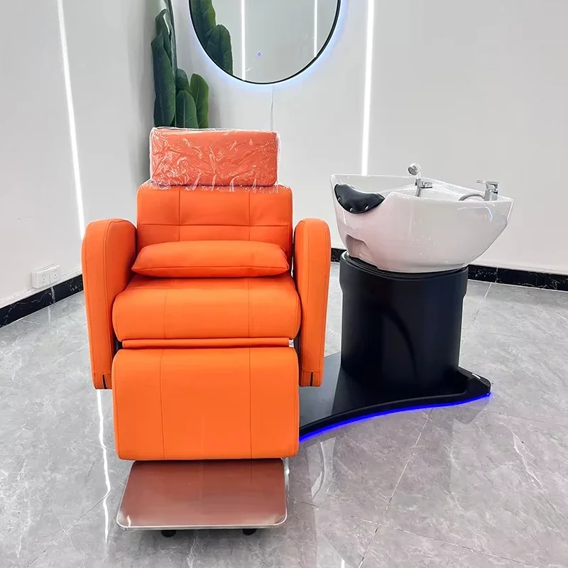 

#For Modern barber shop hair salon furniture thai washing chair electric luxury shampoo bed with back massage for beauty salon