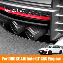 For New DODGE Attitude GT GAC Empow 2024 2025 Car Special Matte Glossy Carbon Fiber Muffler Exhaust Pipe Mount black Accessories