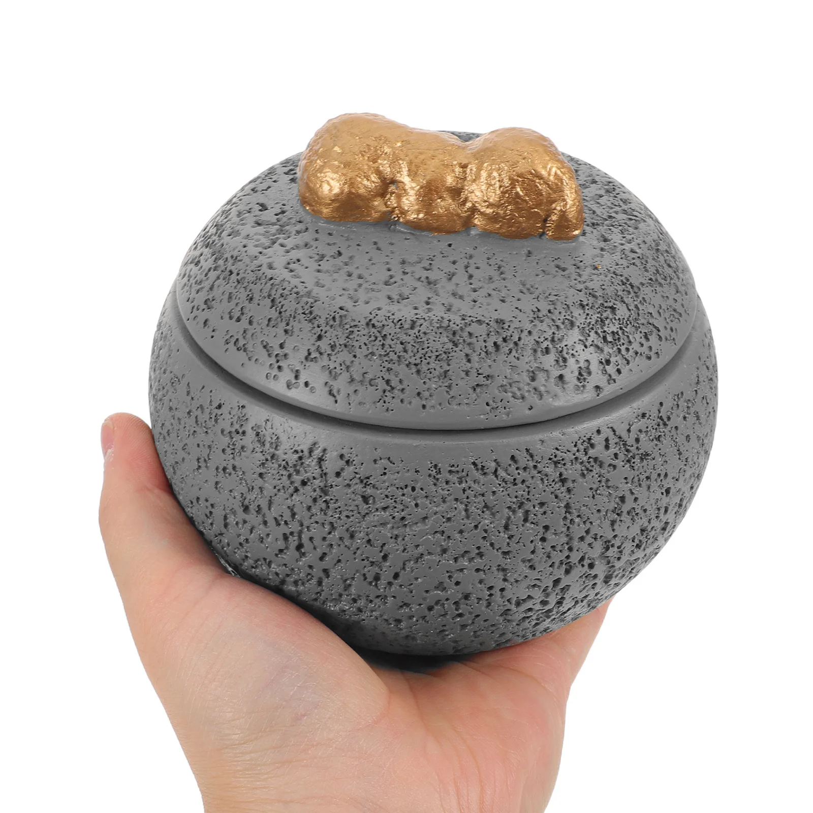 

1pcs 12Oz Small Pet Urn For Dogs Cats Cement Decorative Mini Ashes Box Round Moisture-Resistant Memorial Urn - Pet Funeral