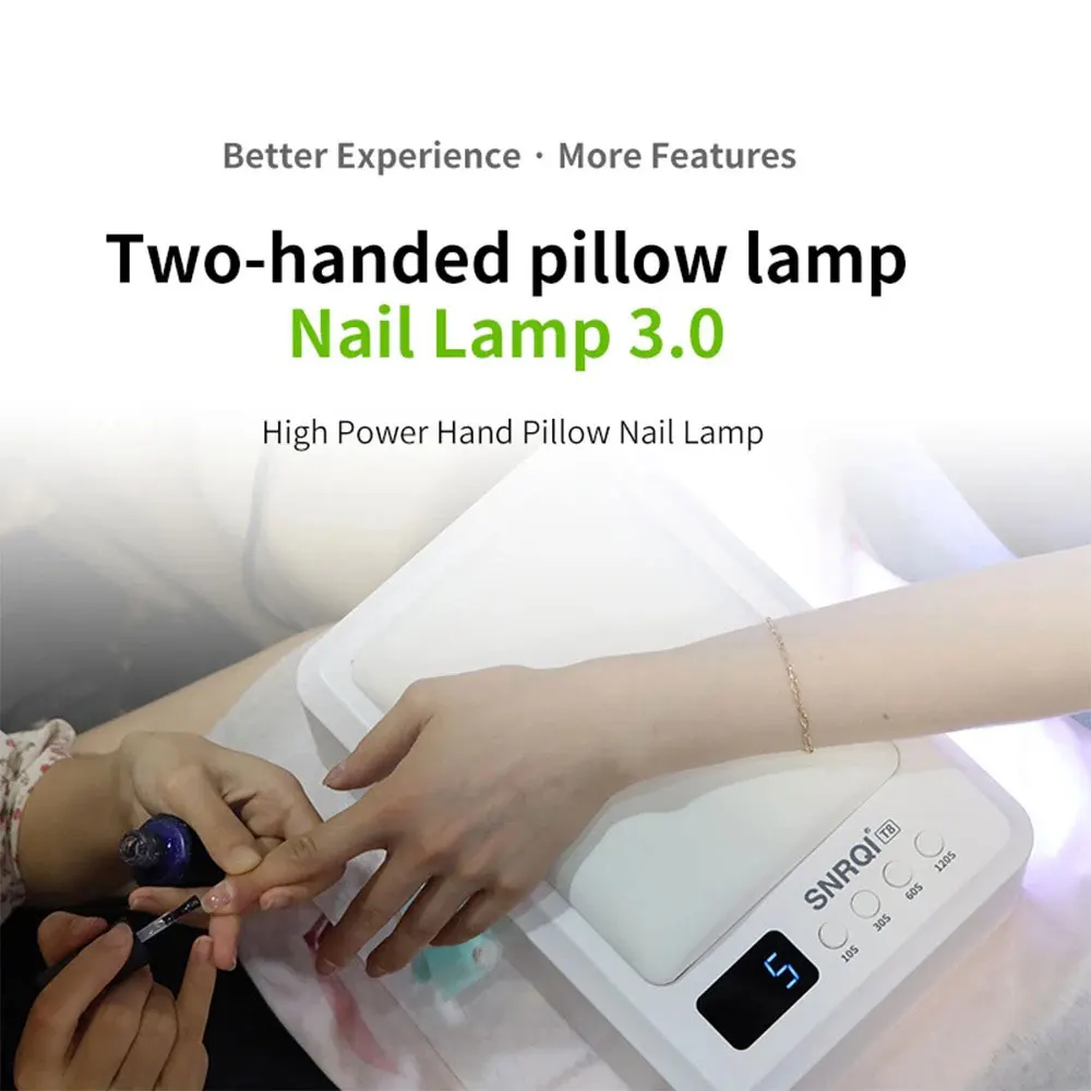 Nail Lamp With Hand Pillow 72W Nail Dryers Gel Lamp for Curing All Gel Nail Polish 60Pcs Beads UV LED Nail Lamp for Nail UV Art