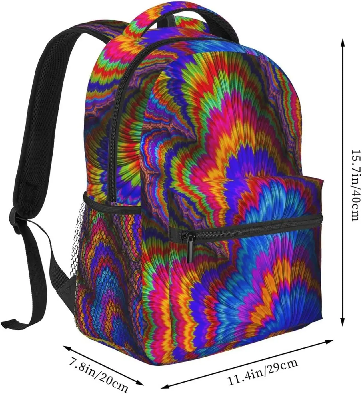 Trippy Psychedelic Backpack Casual Hiking Camping Travel Backpacks Lightweight Daypack Bag Women Men Bookbag