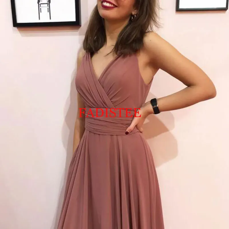 Novo estilo sexy v-neck plissado vestidos de baile chiffon vestidos longos com trem de varredura vestidos de noite de fiesta longo luxo 2022