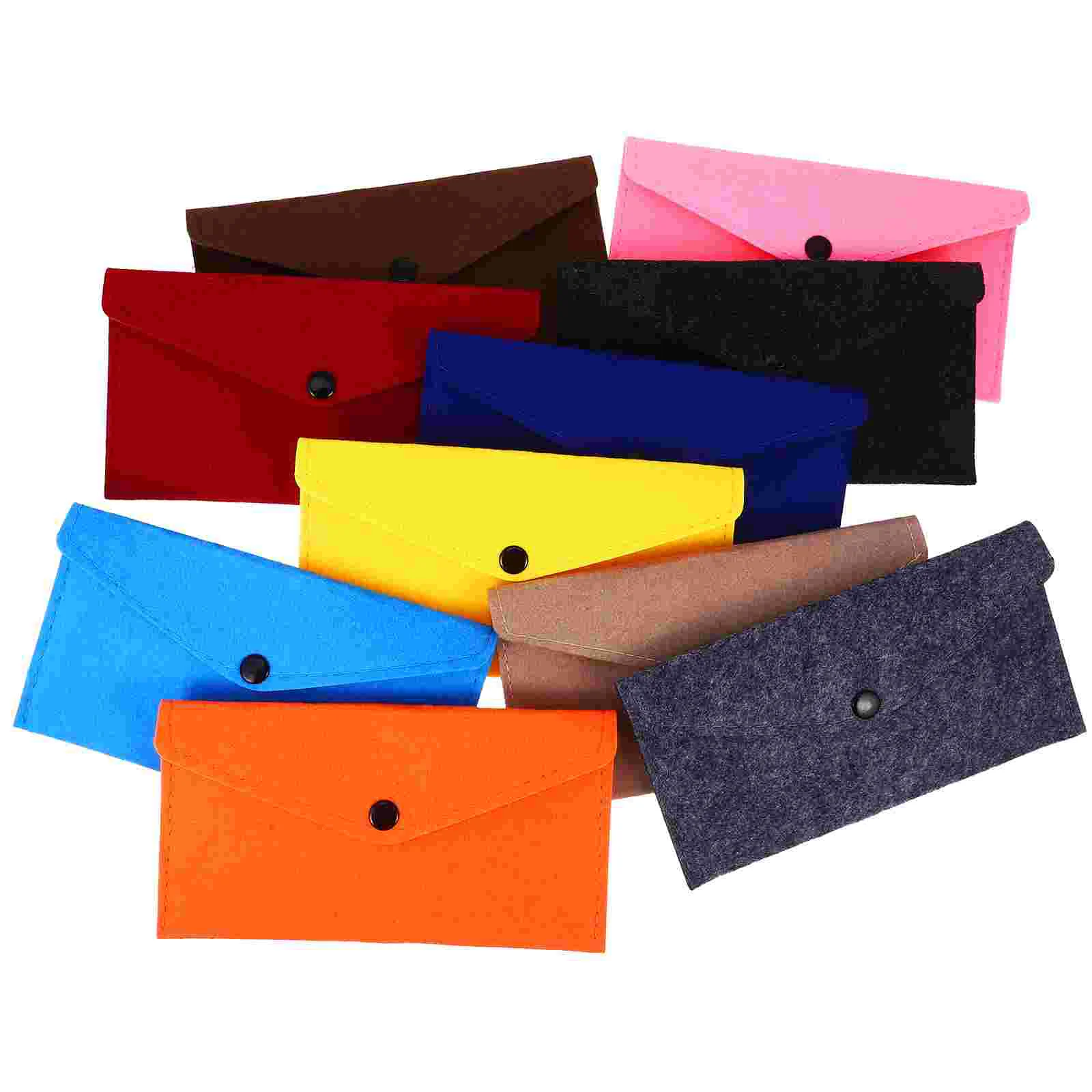 10 Pcs Paper Felt Bag Envelope Folders Money Packets Pouches Storage 1900X1050X100CM Snap Button