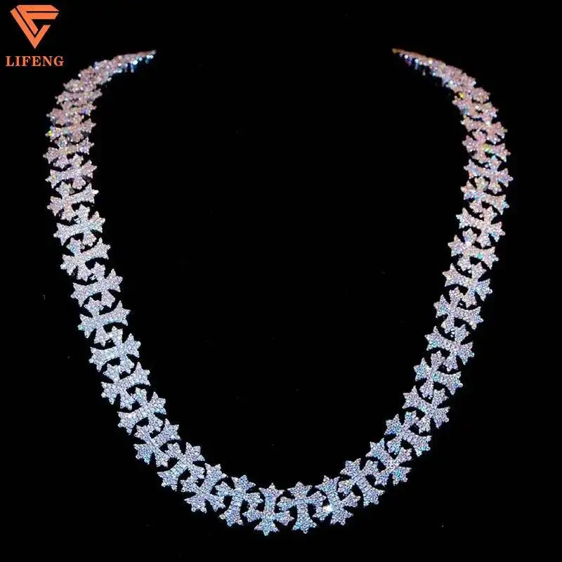 Fashion Jewelry Hip Hop Necklace for Pendant 925 Sterling Silver Iced Out Vvs Moissanite Diamond Cuban Link Chain Men