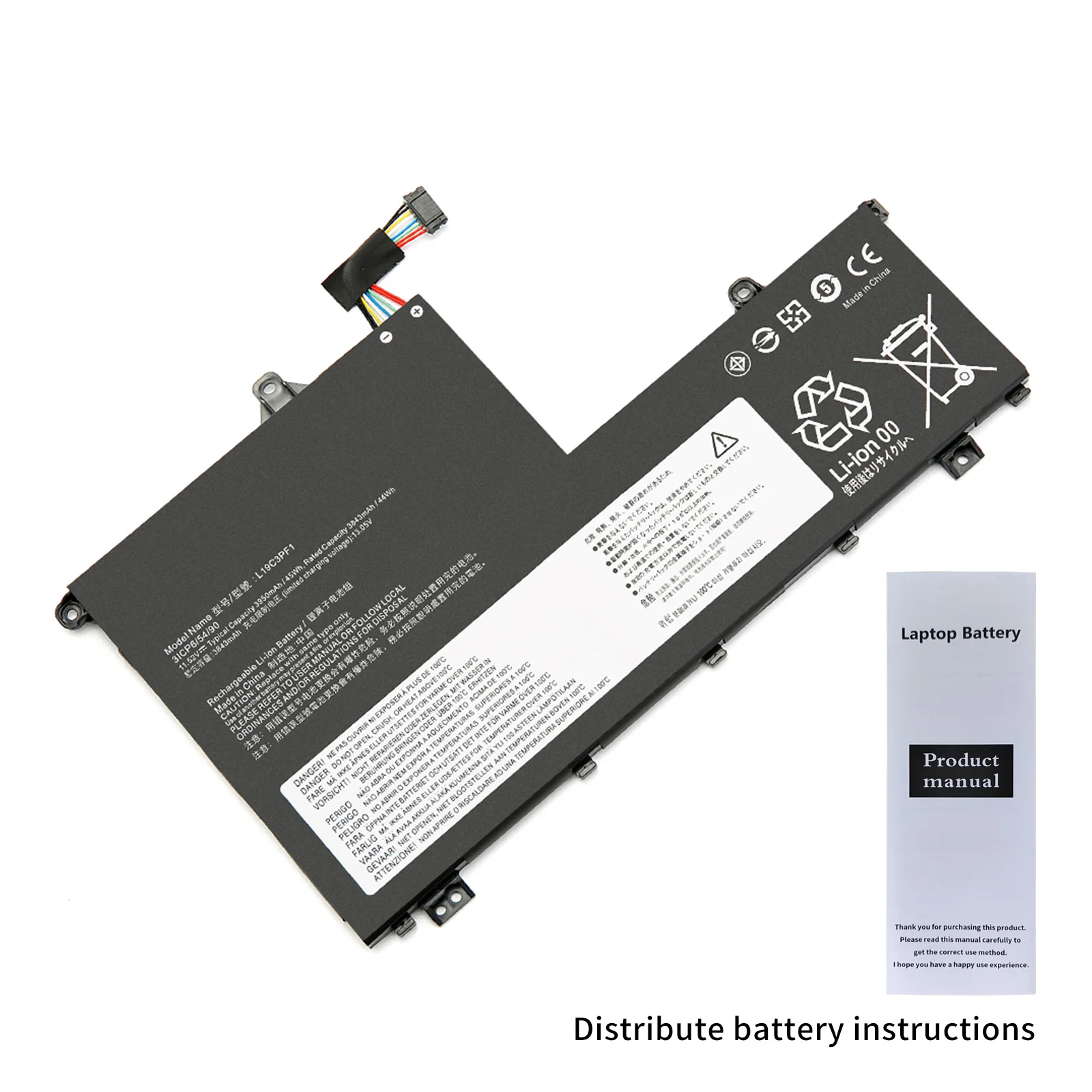 Imagem -06 - Bateria para Laptop Lenovo Thinkbook Bateria para Thinkbook 15-iil 20sm L19c3pf0 L19c3pf9 Sb10v25242 20rw005fus 11.52v 3950mah 45wh L19c3pf1