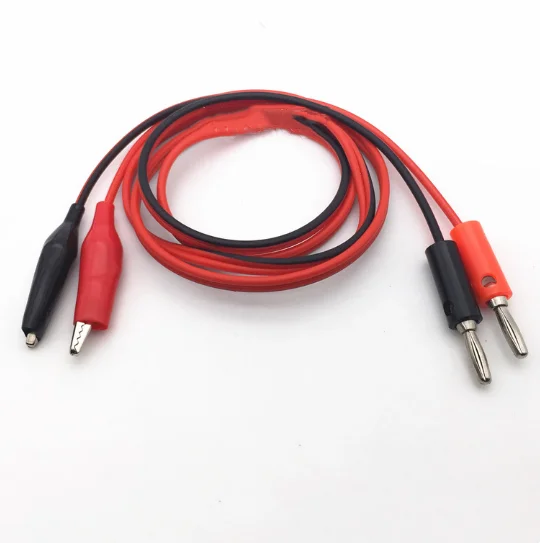 Crocodile clip to banana head 4MM clip line banana plug test line power cord power supply output line 1m