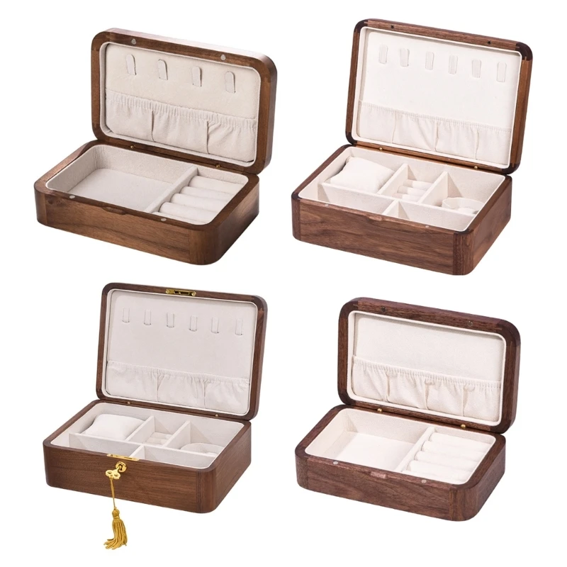 

Elegant Jewelry Holder Box Sturdy with Multiple Compartments and Hooks