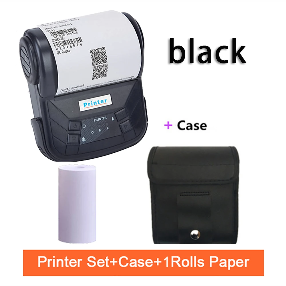 To Mini portable handheld POS thermal Bluetooth bill black blue 80mm printer for Android iOS Windows system