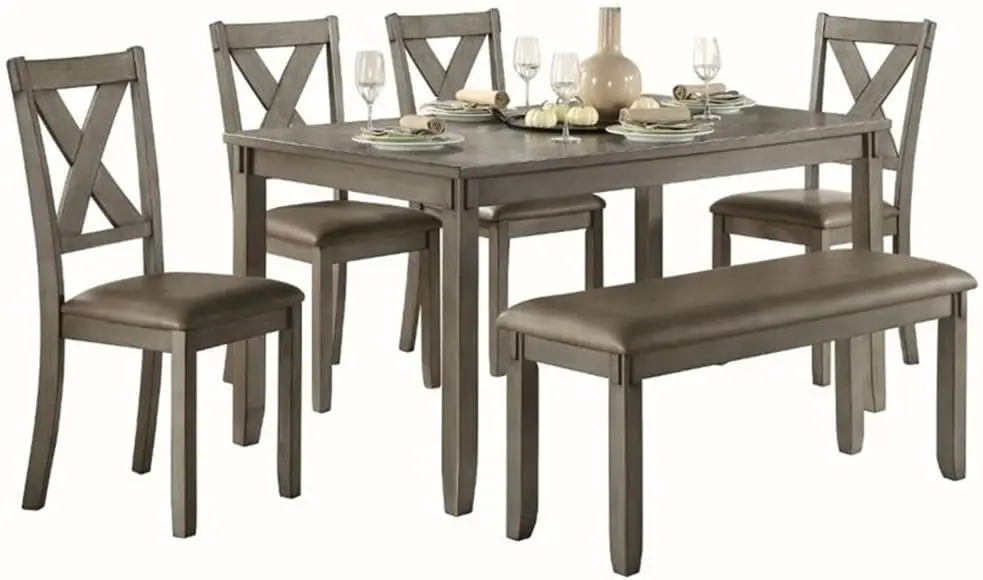 

Holders 6-Piece Set Dining Table, Grey