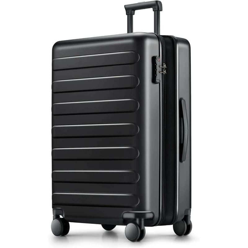 

Large Checked Luggage 28 Inch Hard Shell PC Suitcase Expandable Spinner Wheels Lightweight TSA Lock Black